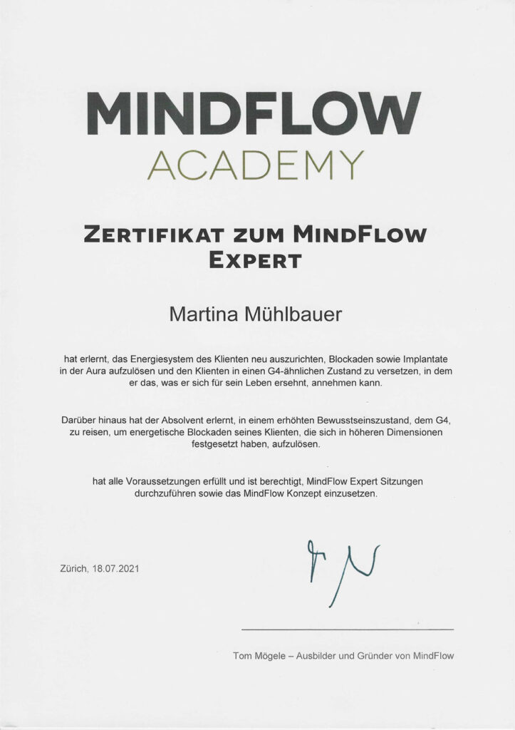 Mindflow Academy Zertifkat